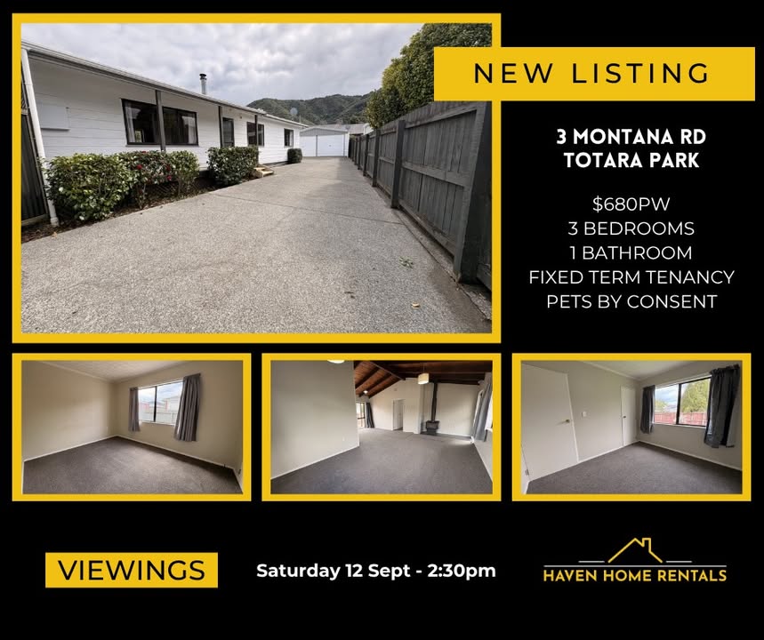 Listing graphic for a 3 bedroom home in Totara Park